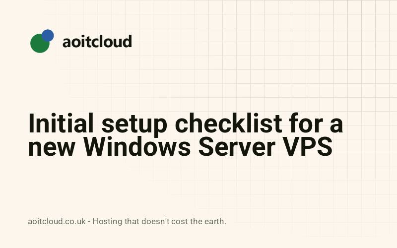 Initial setup checklist for a new Windows Server VPS — AOIT Cloud knowledge base