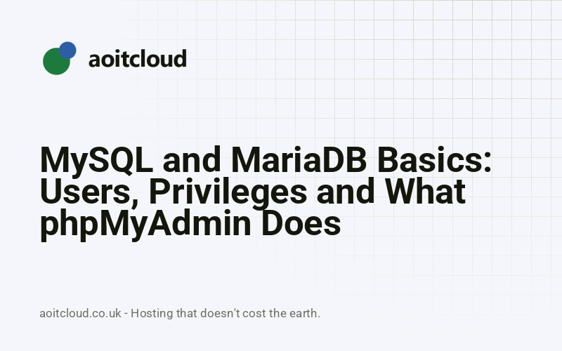 MySQL and MariaDB Basics: Users, Privileges and What phpMyAdmin Does — AOIT Cloud knowledge base
